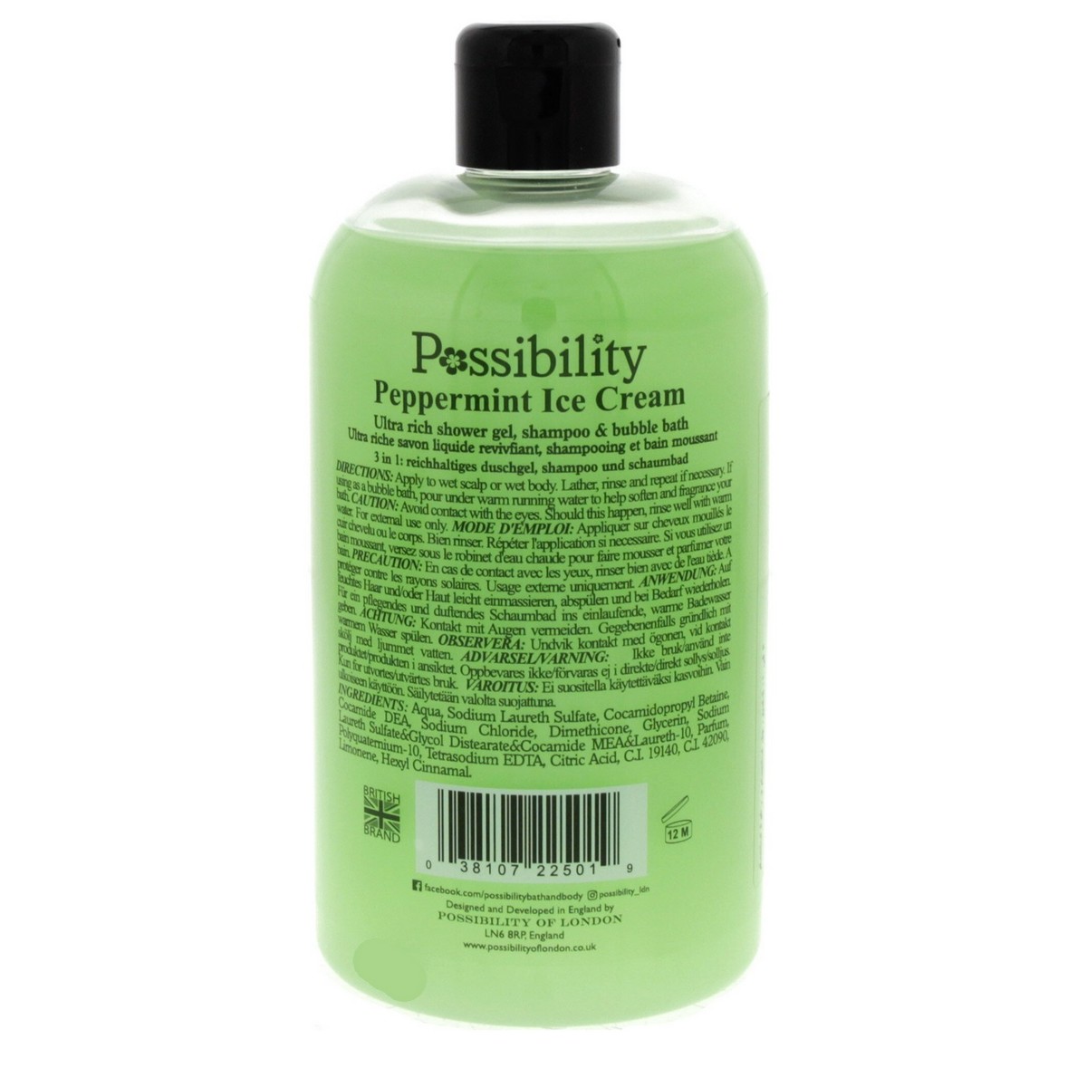 Possibility Peppermint Ice Cream Shower Gel 525ml